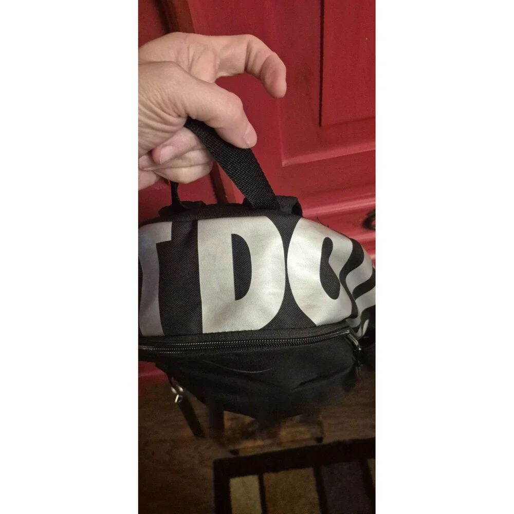 Nike Brasilia JDI Just Do It Kids Mini Backpack purse Black Silver Swoosh EUC